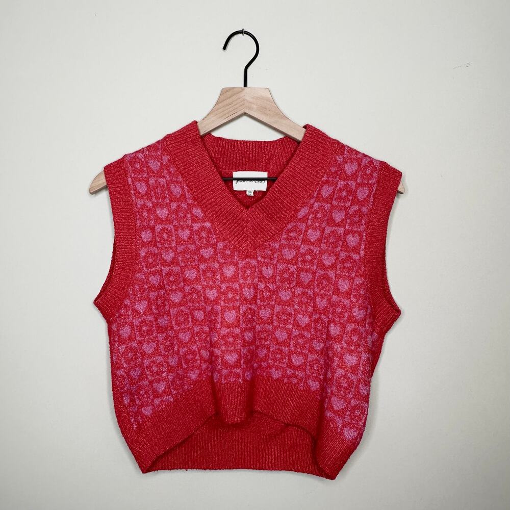 Freshman 1996 Red and Pink Heart Sweater Vest